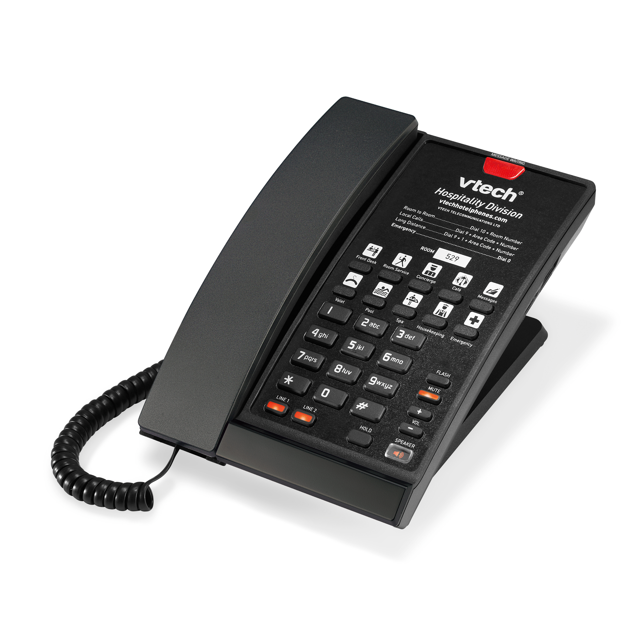 S2220 2 hatlı Kablolu Çağdaş SIP Otel Telefonu